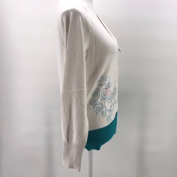 Puma Zip Front Cream and Turquoise Jacket L - Picture 2 of 8